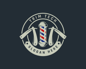 Barbershop Razor Grooming logo design