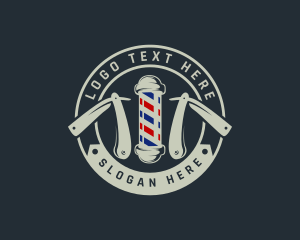 Hair Trim - Barbershop Razor Grooming logo design