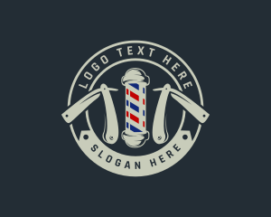 Barbershop Razor Grooming Logo