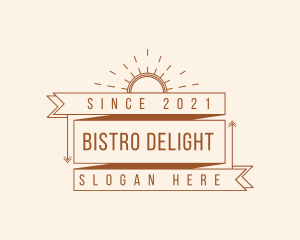 Hipster Sunburst Banner logo design