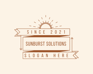 Sunburst - Hipster Sunburst Banner logo design