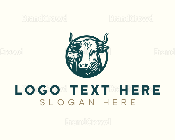 Cattle Meat Butcher Logo