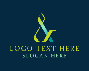 Typography - Geometric Gradient Ampersand logo design