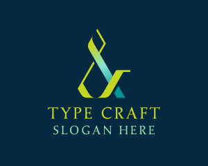 Type - Geometric Gradient Ampersand logo design