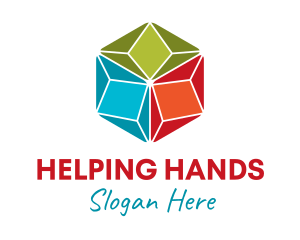 Volunteering - Charity Organization Cube logo design