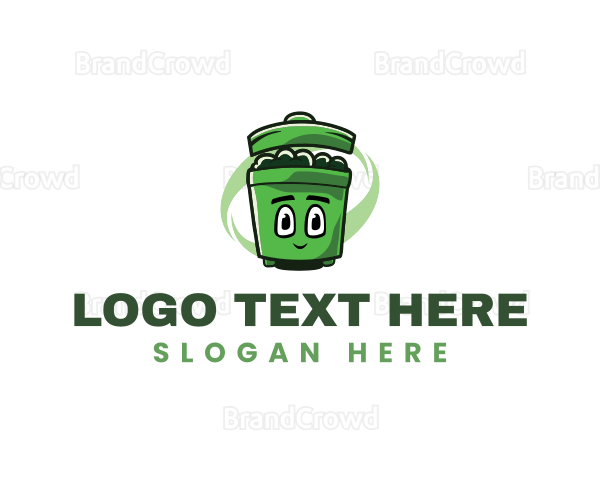 Trash garbage Bin Mascot Logo