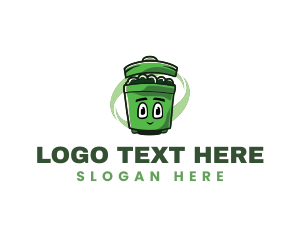 Disinfect - Trash garbage Bin Mascot logo design