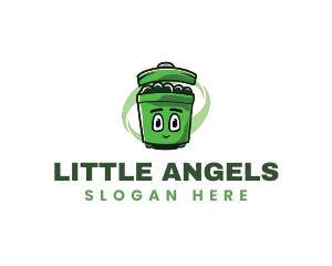 Trash garbage Bin Mascot Logo