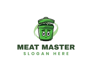 Trash garbage Bin Mascot Logo