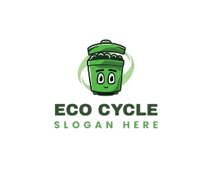 Recycling - Trash garbage Bin Mascot logo design