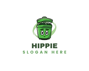 Sanitation - Trash garbage Bin Mascot logo design