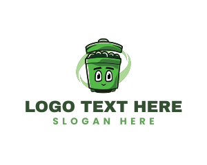 Trash garbage Bin Mascot Logo