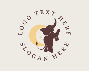 Youngster - Baby Elephant Moon logo design