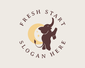 Youngster - Baby Elephant Moon logo design