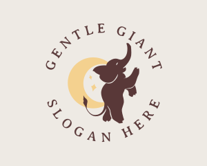 Baby Elephant Moon logo design