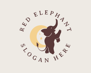 Baby Elephant Moon logo design