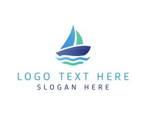 Vessel - Sea Sailing Boat logo design