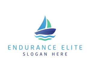 Sea Sailing Boat logo design