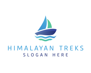 Sea Sailing Boat logo design