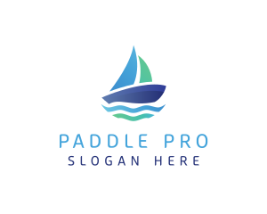 Canoe - Sea Sailing Boat logo design