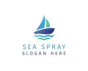 Sea Sailing Boat logo design