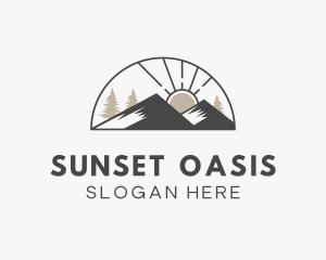 Mountain Alpine Sun logo design