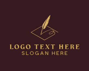Author - Writing Feather Stationary logo design