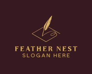 Writing Feather Stationary logo design