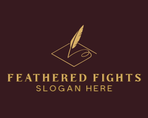 Writing Feather Stationary logo design