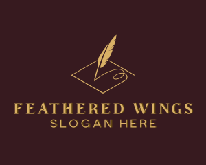 Writing Feather Stationary logo design