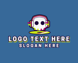 Online Gaming - DJ Skull Headphones logo design