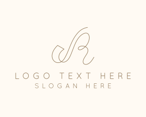 Brown - Elegant Letter R Boutique logo design