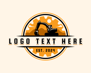 Mountain - Excavator Cogwheel Quarry logo design