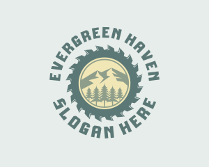 Trees - Woodcutter Tool Logging logo design