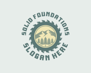 Circular Saw - Woodcutter Tool Logging logo design