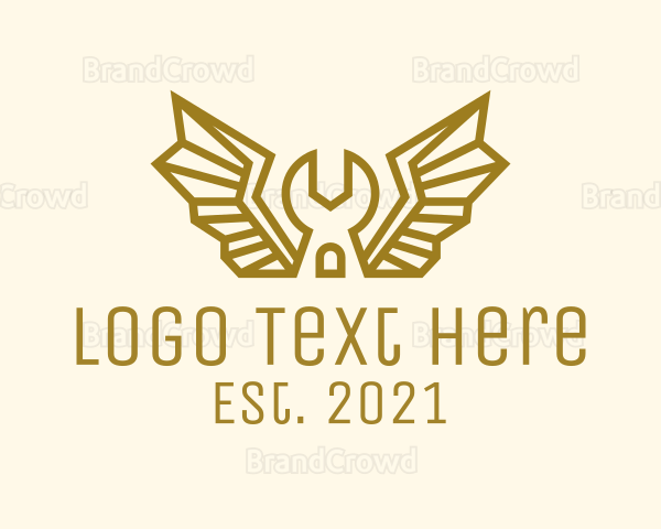 Winged Mechanic Wrench Logo