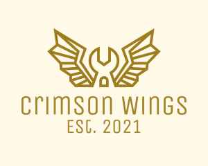 Winged Mechanic Wrench logo design