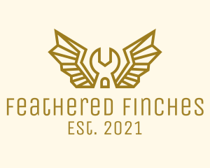 Winged Mechanic Wrench logo design