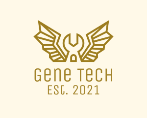 Winged Mechanic Wrench logo design