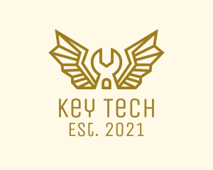 Winged Mechanic Wrench logo design