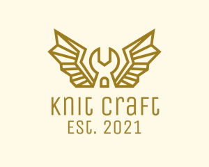 Winged Mechanic Wrench logo design