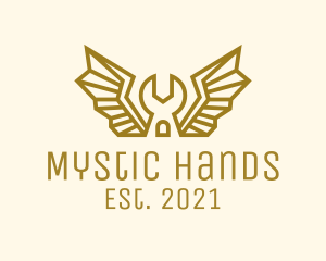 Winged Mechanic Wrench logo design