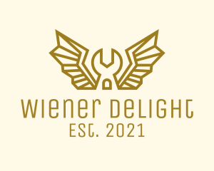 Winged Mechanic Wrench logo design