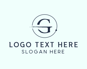 Brush - Blue Letter G logo design