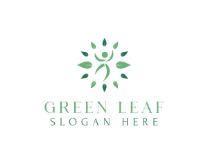 Wellness Human Leaf  logo design