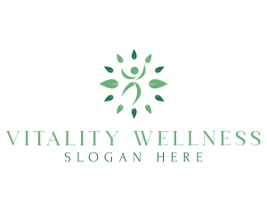 Wellness Human Leaf  logo design