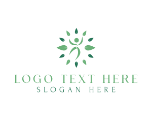 Vegan - Wellness Human Leaf logo design