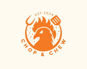 Flaming - Grilled Roast Chicken logo design