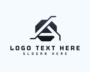 Geometric - Octagon Marketing Letter A logo design