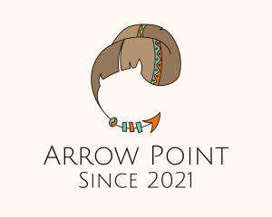 Archery - Ethnic Feather Arrow logo design